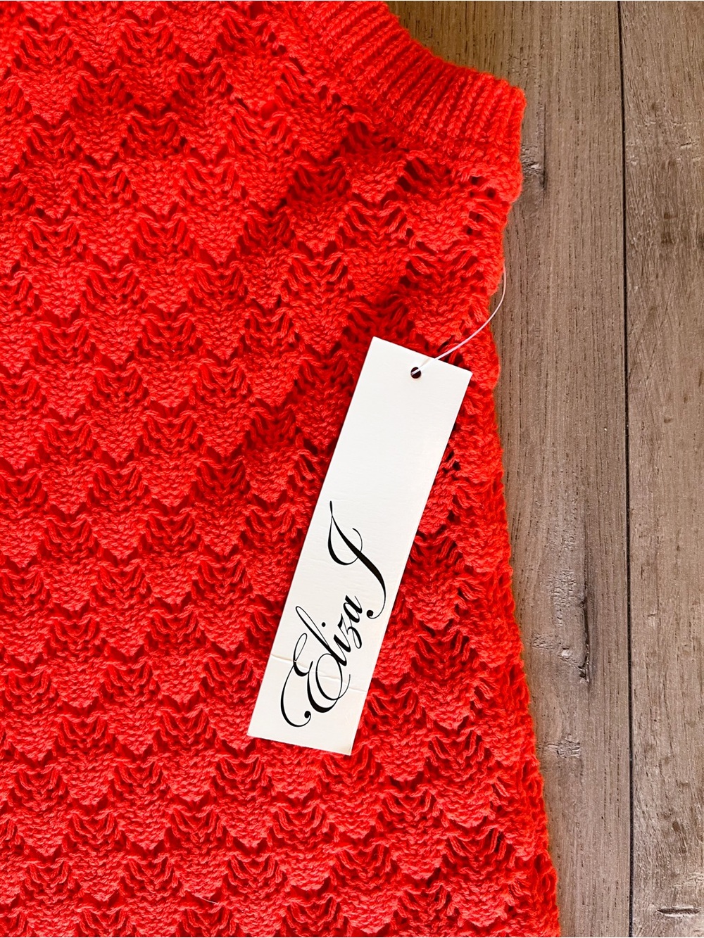 Eliza J Vibrant Orange Crochet Halter Midi Dress Women’s Medium - Picture 6 of 8